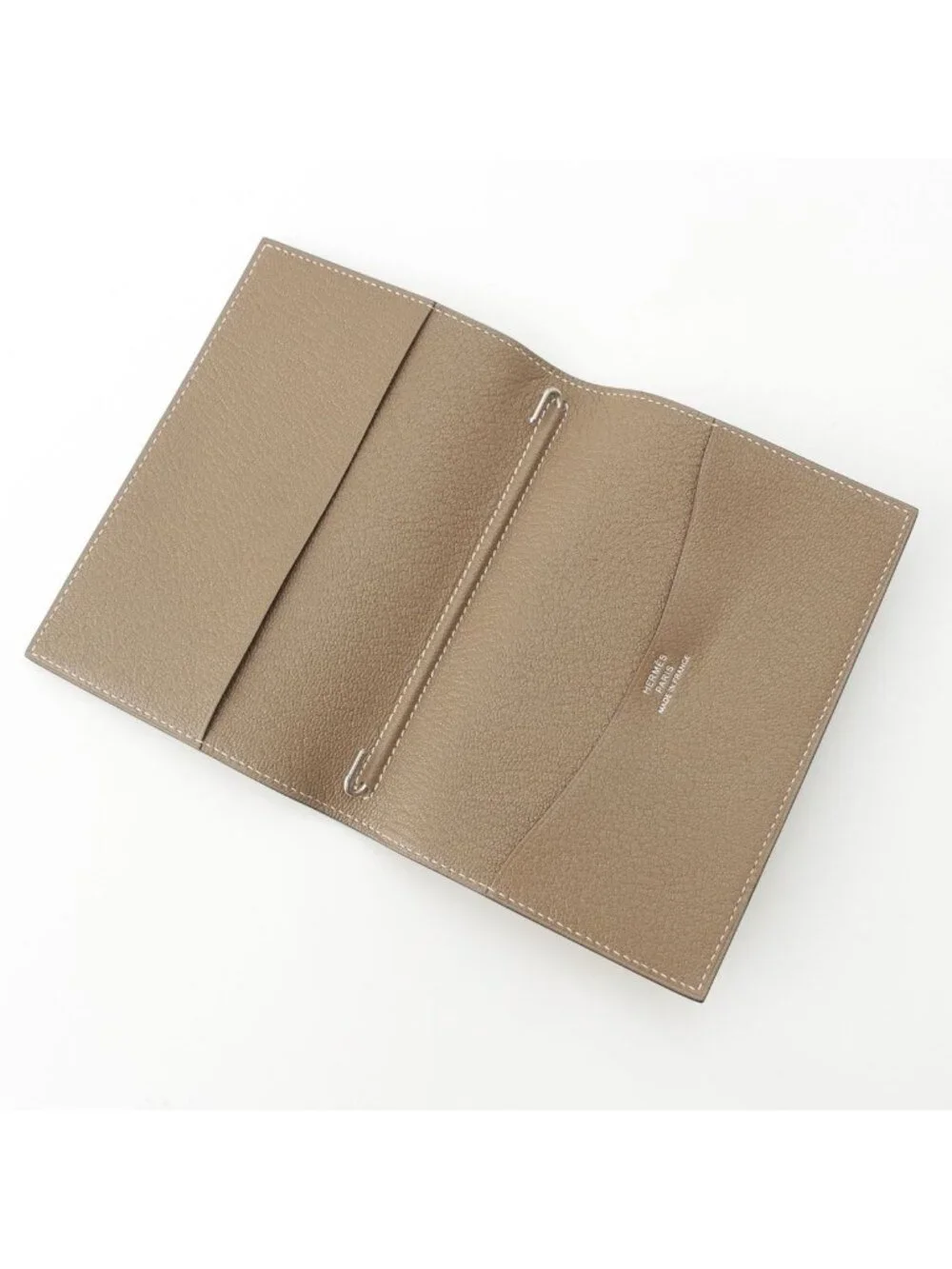 Hermes Agenda GM Chevre Notebook Cover Etoupe